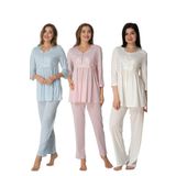 Bestin Kadın Mavi Hamile Lohusa Pijama Takımı, S, DS3011EF-869DST0010936