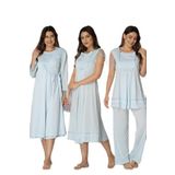 Bestin Kadın Mavi Hamile Lohusa Sabahlıklı Gecelik Ve Pijama Takım, M, DS2050EF-869DST0018363
