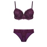 Bestin Kadın Mor Destekli Push Up Dantelli Sütyen Ve Külot Takım, 85B, DT4487NT-89D0018319829