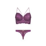 Bestin Kadın Mor Desteksiz Sütyen ve Tanga Külot Takım, 90B, DT4330NTX-89D0018320065