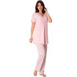 Bestin Kadın Pembe Hamile Lohusa Kısa Kollu Pijama Takımı, S, DS8022EF-869DST0004953