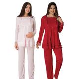 Bestin Kadın Pembe Hamile Lohusa Pijama Takımı, L, DT2015EF-869DST0018474