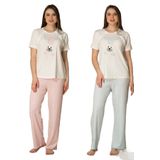 Bestin Kadın Pembe Hamile Lohusa Pijama Takımı, M, DS2074EF-869DST0010808