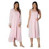 Bestin Kadın Pembe Sabahlıklı Hamile Lohusa Gecelik Takımı, XL, DS2302EF-86D0018319508