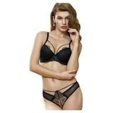 Bestin Kadın Siyah Destekli Dantelli Sütyen Ve Külot Takım, 90B, D4485-89D0018319565