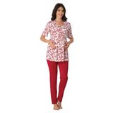 Bestin Kadın Vişne Hamile Lohusa Kısa Kollu Pijama Takımı, L, D8012EF-89D0018310415
