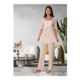 Bestin Kadın Vizon Dantelli Hamile Lohusa Pijama Takımı, XL, DT6032EF-19804IGP254110