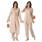 Bestin Kadın Vizon Hamile Lohusa Sabahlıklı Pijama Takımı, M, D8024EF-869DST0018529