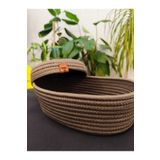 bestiva jüt hasır sepet oval kapaklı organizer 30X20X20