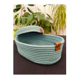 bestiva jüt Hasır Sepet Oval Kapaklı Organizer 30x20x24