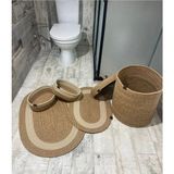 Bestiva Jüt,hasır,6 Lı,banyo Paspas Takımı,bohem Tarzı Banyo Takımı,iskandinav Paspas/sepet - Kahverengi