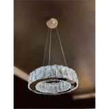 bestof tasarım Modern Krom Sarkıt Kristal Taşlı Power LED 3 Renk Avize - Siyah - 1