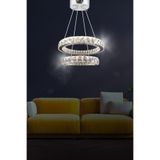 bestof tasarım Zilla 2'li Modern Sarkıt Kristal Taşlı Led Kumandalı 3 Renk Avize