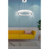 bestof tasarım Zilla Tekli Modern Sarkıt Kristal Taşlı Led Avize - 3 Renk (BEYAZ - SARI - GÜN İŞIĞI)30 Cm