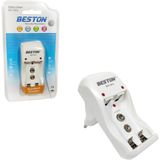 Beston Çok Amaçlı Pil Şarj Cihazı LED Göstergeli Aa(1.2 V Kumanda) Aaa(Duvar Saati) 9V(6F22) Mikrofon