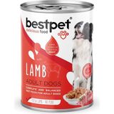 Bestpet 12x400 gr Yetişkin Köpekler İçin Taze Kuzu Parça Etli ve Soslu Yaş Mama