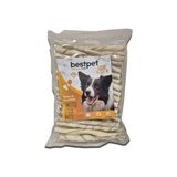 Bestpet 350 gr Twisted Stick White,Doğal Deri Beyaz Burgu Köpek Ödül Çubuğu
