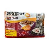 Bestpet Sığır Etli ve Tavuk Etli Taurinli Yetişkin 5x85 gr Kedi Maması