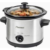 Bestron 1.5 L Slow Cooker Kompakt 2 Kişilik Yavaş Pişirici 120W Silver - Gümüş