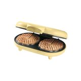 bestron Çift Kalp Waffle Makinesi, 700W, Yapışmaz Kaplama, Sarı Renk, Mükemmel Waffle Keyfi