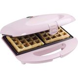Bestron Waffle Makinesi,xl Teppanyaki Tasarım, Yapışmaz Kaplama, Isı Yalıtımlı Bambu Sap - Pembe