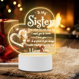Bestview Kız Kardeş için Hediyeler - Kız Kardeş için Hassas Hediyeler - Akrilik Gece Lambası LED Başucu Lambası - Kız Kardeş için İdeal Şükran Günü Anneler Günü Doğum Günü Hediyeleri