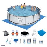 Bestway 549X122 cm 56462 Yuvarlak Steel Pro Max Büyük Prefabrik Aile Havuzu