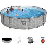 Bestway 5618Y Steel Pro Max Prefabrik Aile Havuzu 549X122CM Örtü+Merdiven+Filitre Set