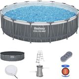 Bestway ® 561gd Steel Pro Max™ Led Işıklandırmalı Prefabrik Yer Üstü Çember Havuz Seti 4,57 M X 1,07