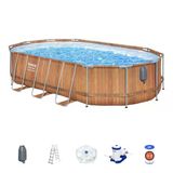 Bestway® 56719 Power Steel™ Comfort Jet™ Serisi Prefabrik Yer Üstü Havuz Seti 6,10 M X 3,66 M X 1,22 M
