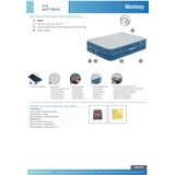Bestway 69075 Fortech Yorgan Dokulu Çift Kişilik Dahili Elektrikli Pompalı Şişme Yatak 2.03M x 1.52M x 46CM - Standart - Mavi