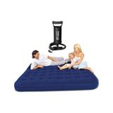 Bestway BW109 Üç Kişilik Şişme Yatak + El Pompası 203x183x22 CM - Mavi