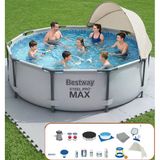 Bestway BW561 56406 305x76 cm Gölgelikli Oval Prefabrik Havuz