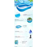 BESTWAY Çocuk Havuzu 54006 + Pompa + Havuz Örtüsü Dikdörtgen Şişme