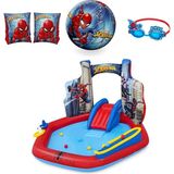 Bestway Eğlenceli Spider-Man Fiskiyeli Oyun Seti; Kolluk, Plaj Topu ve Gözlük 4'lü - Seçenek 1