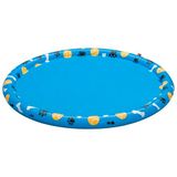Bestway Evcil hayvanlar için pati su matı, çap 147 cm, kaymaz yüzey, su fıskiyesi, bahçe hortumu bağlantısı, dayanıklı PVC, onarım yamaları dahil