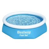 Bestway Fast Set pompasız yer üstü havuz, çap 244 x 61 cm, mavi, yuvarlak