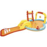 Bestway Havuz Aquapark Kaydıraklı Bowling Oyuncaklı 435X213X117 cm - LEGO Temalı Eğlenceli Tasarım