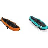 Bestway Hydro-Force Ventura Elite X2 İki Kişilik Kano Seti 3.30m x 86cm Yeşil Renkli Dayanıklı Malzeme 65052