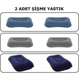 Bestway Iki Adet 67121 Şişme Yastık 42X26X10 cm Gri ve Mavi Set - Seçenek 1 - Ahşap - Ceviz