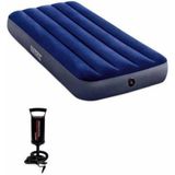 Bestway Intex Dura-Beam Tek Kişilik Ev Kamp Şişme Yatak Lacivert + Şişirme Pompası - 64757