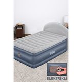 Bestway Konforlu Çift Kişilik Elektrikli Şişme Yatak 229X152X84 cm - Seçenek 1 - Altın - Gri