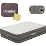 Bestway Konforlu Çift Kişilik Şişme Yatak, Elektrikli Pompa ile Hızlı Şişirme - Ahşap - Ceviz - Seçenek 1