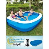 Bestway Mega Boy Dikdörtgen Şişme Çocuk Havuzu 262 x 175 x 51 cm Pompa ve Havuz Örtüsü ile
