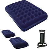 Bestway Pavillo Çift Kişilik Şişme Yatak Vinil Malzemeden Yapılmış 191x137x22 cm Konforlu Kullanım - Lacivert