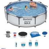 Bestway Prefabrik Havuz Seti 305x76 cm Gri 3 Katmanlı Tritech Malzeme ile Dayanıklı Yapı