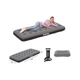 Bestway Single Tek Kişilik Şişme Yatak + El Pompası Ve Yastık 185x76x22cm 671gy Bw142 Gri