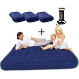 Bestway Şişme Yatak 3 Kişilik Ergonomik Kadife Yüzey 203x183x22 cm 3 Yastık Hediyeli