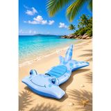 Bestway Tutmalı Çekiç Başlı Köpekbalığı Binici Bot - Çocuk Şişme Köpekbalığı - Deniz Binici Balık - Havuz Binici Köpekbalığı - Hammerhead Shark 114X61 Cm. - Mavi - Çekiç Başlı Köpekbalığı - 114 x 61 cm