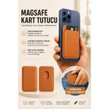 Bestway ve Diğeri iPhone MagSafe Uyumlu Manyetik Kart Tutucu Cüzdan İnce Tasarım Güçlü Mıknatıslı Kartlık Kahverengi